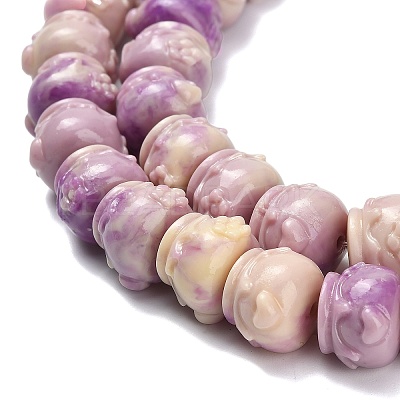 Synthetic Coral Dyed Carved Beads BSHE-H114-03B-1