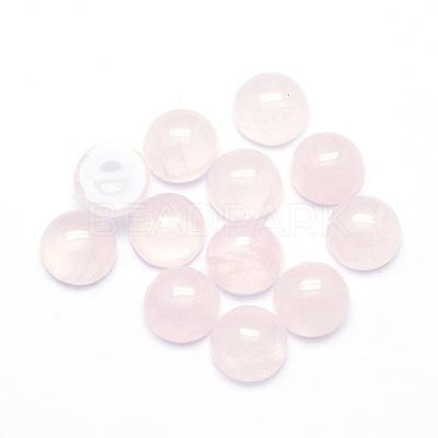 Natural Rose Quartz Cabochons G-P393-R20-6mm-1
