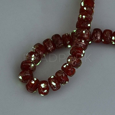Luminous Handmade Gold Foil Glass Beads Strands FOIL-N029-02A-07-1