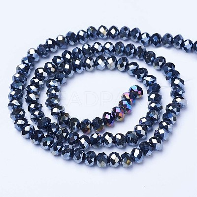 Electroplate Glass Beads Strands EGLA-A044-P6mm-B18-1