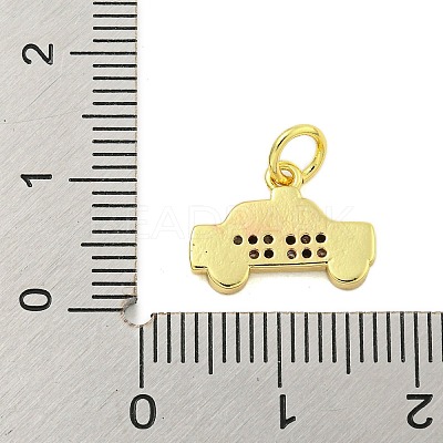 Rack Plating Brass Micro Pave Cubic Zirconia Pendants X-KK-U021-05G-1