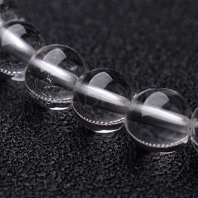 Natural Crystal Round Beaded Stretch Bracelets BJEW-F202-07-1