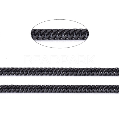 304 Stainless Steel Diamond Cut Curb Chains CHS-F013-02EB-1