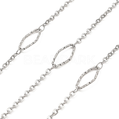 Tarnish Resistant Handmade 304 Stainless Steel Rhombus Link Chains CHS-G025-02P-1