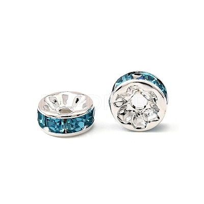 Brass Grade A Rhinestone Spacer Beads RSB038NF-13-1