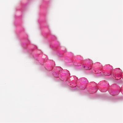 Glass Imitatoin Red Corundum Beads Strands G-K182-2mm-17-1