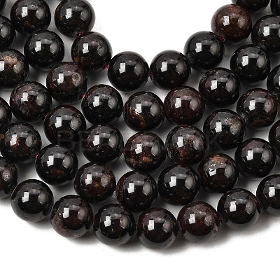 Natural Garnet Gemstone Beads Strands G-R263-9mm-1