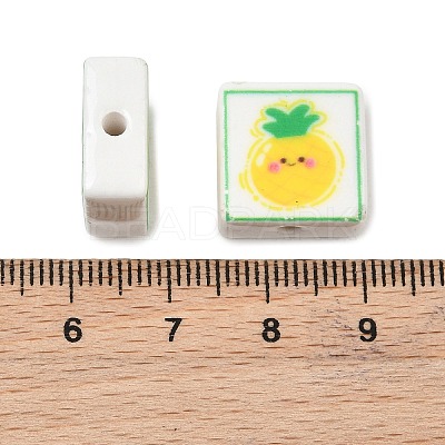 Printed Handmade Porcelain Beads PORC-G016-04S-1