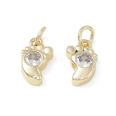 Brass Glass Charms KK-E068-VB232-1