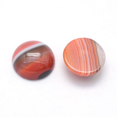 Natural Banded Agate Cabochons G-P393-R40-12mm-1