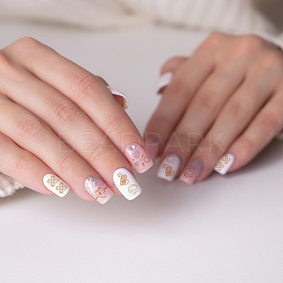 3D Bronzing Moon Sun Star Nail Art Stickers DIY-WH0449-47-1