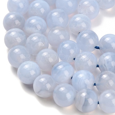Natural Blue Lace Agate Beads Strands G-L634-B02-8mm-1