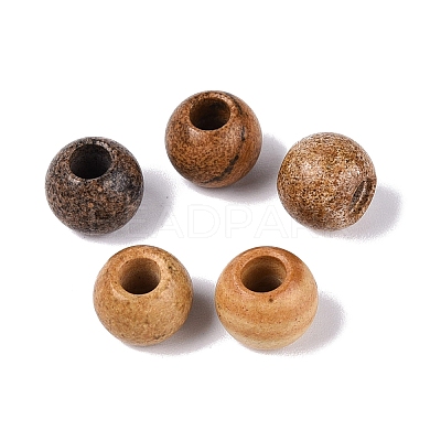 Natural Picture Jasper European Beads G-Q607-02N-1