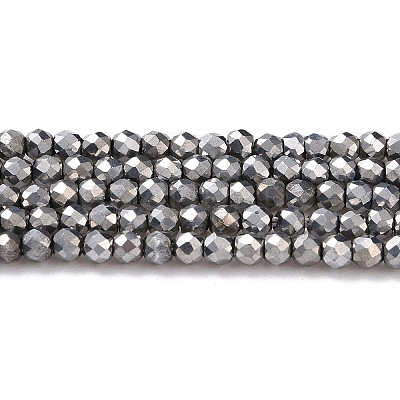 Electroplate Glass Beads Strands GLAA-H021-01A-FP08-1