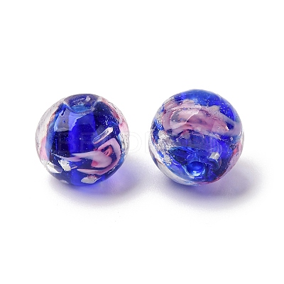 Luminous Handmade Glod Sand Lampwork Beads Strands LAMP-B028-03N-10mm-1