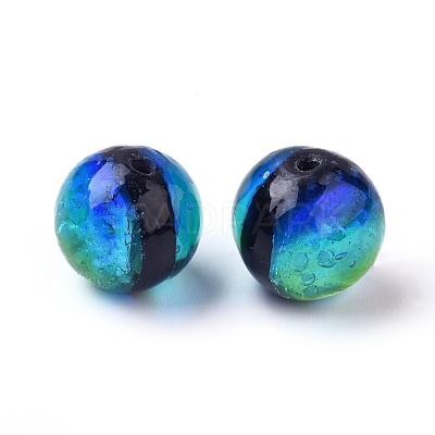 Handmade Silver Foil Glass Lampwork Beads LAMP-P051-M02-10mm-1