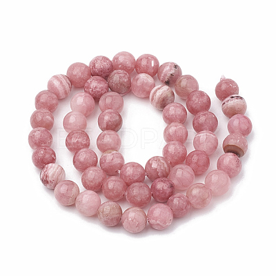 Natural Chalcedony Beads Strands G-S333-6mm-007-1