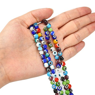 Handmade Lampwork Chevron Beads Strands D215-1