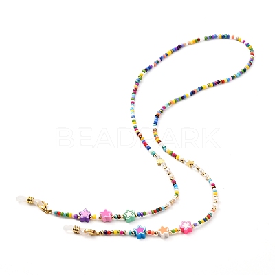 Glass Seed Beads Eyeglasses Chains AJEW-EH00383-02-1