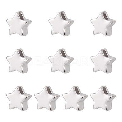 10Pcs Rhodium Plated 925 Sterling Silver Beads FIND-GO0002-59-1