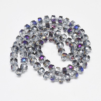 Electroplate Glass Beads Strands EGLA-Q083-8mm-D07-1