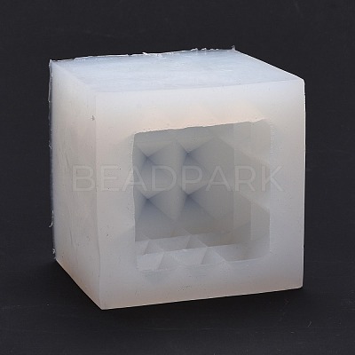 Cuboid DIY Candle Food Grade Silicone Molds with Diamond Shape Ball DIY-B034-12-1