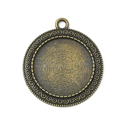 Tibetan Style Zinc Alloy Pendant Cabochon Settings LS-TIBEP-M004-08AB-NR-1