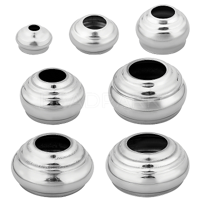 7Pcs 7 Style 201 Stainless Steel Spheres Pedestals Flagpole Base AJEW-GA0003-67-1