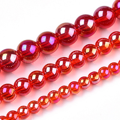 Electroplate Transparent Glass Beads Strands LS-GLAA-T032-T6mm-AB09-1