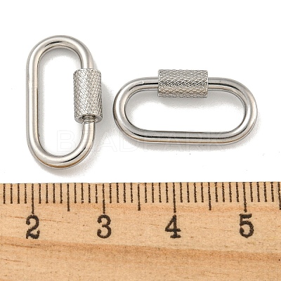 Non-Tarnish 304 Stainless Steel Screw Carabiner Lock Charms STAS-C092-04D-P-1