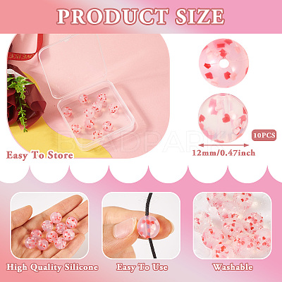 10Pcs Round Food Grade Eco-Friendly Silicone Beads SIL-TA0002-13-1