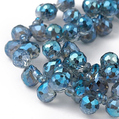 Transparent Electroplate Glass Beads Strands EGLA-F152A-FR02-1
