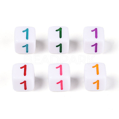 Opaque Acrylic European Large Hole Beads SACR-N020-01A-02-1