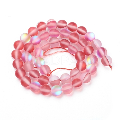 Synthetic Moonstone Beads Strands G-R375-8mm-A18-1