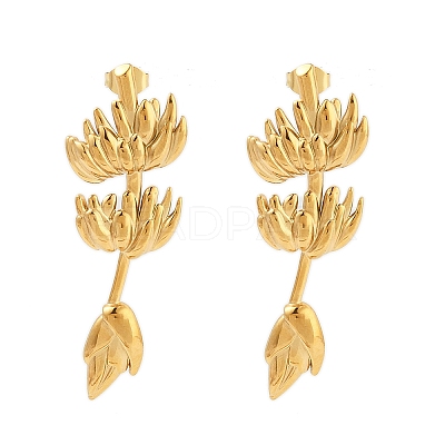 304 Stainless Steel Stud Earrings EJEW-R021-07G-03-1