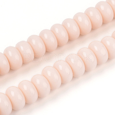 Opaque Spray Painted Glass Beads GLAA-ZX008-8mm-18H-1