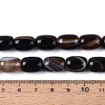 Dyed Natural Banded Agate Beads Strands G-T144-44A-1
