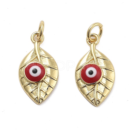 Brass Enamel Pendants KK-Q006-15G-1