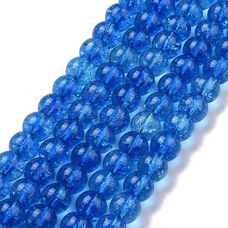 Crackle Glass Round Bead Strands CCG-C001-01B-03-1