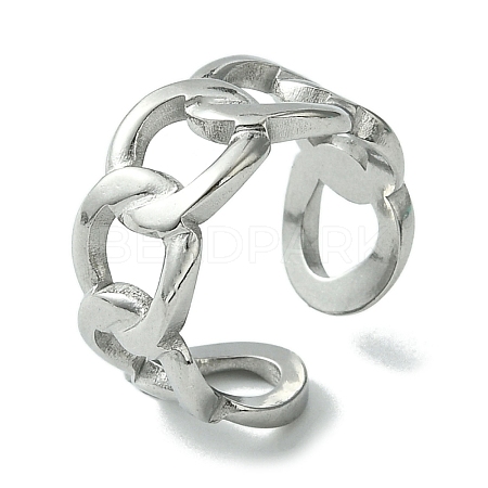 304 Stainless Steel Open Cuff Ring RJEW-L110-021P-1
