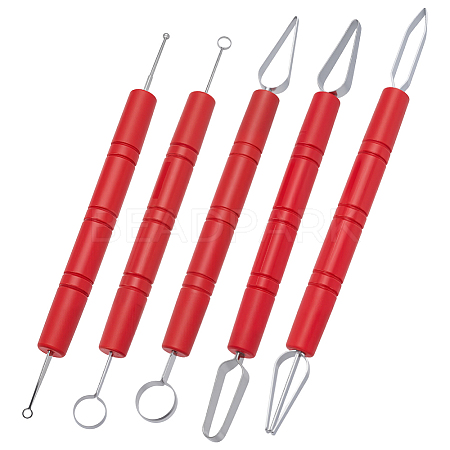 5Pcs 5 Styles 420 Stainless Steel Clay Sculpting Tool DIY-FG0008-16-1