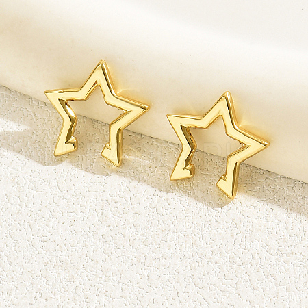 201 Stainless Steel Star Cuff Earrings VR3458-1
