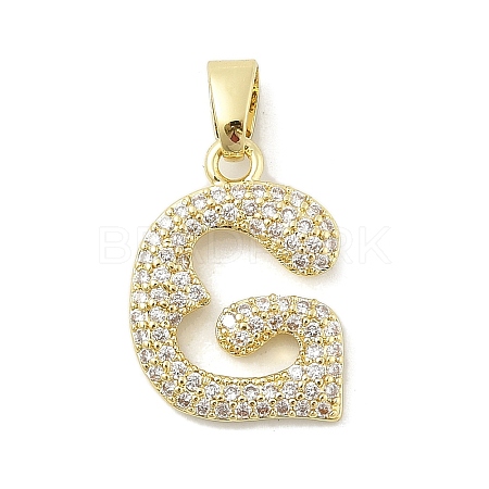 Brass Micro Pave Cubic Zirconia Pendants ZIRC-C012-01G-07-1