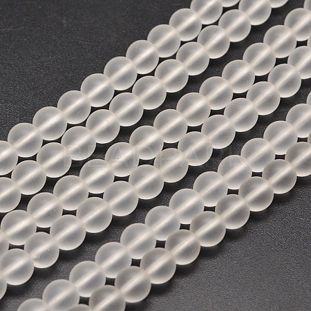 Frosted Synthetic Quartz Round Bead Strands PIEG-J002-07-4mm-1