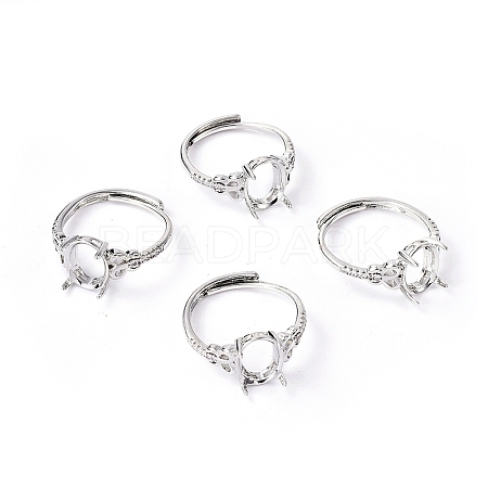 Adjustable Brass Finger Ring Components KK-L193-08P-1