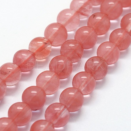 Cherry Quartz Glass Beads Strands G-I199-28-16mm-1
