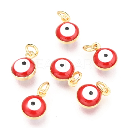 Brass Enamel Charms KK-B024-02G-F-1