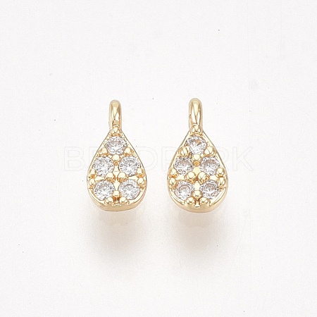 Brass Micro Pave Cubic Zirconia Charms KK-S350-298-1