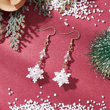 Glass Seed Beads Dnagle Earrings EJEW-MZ00501-01-1