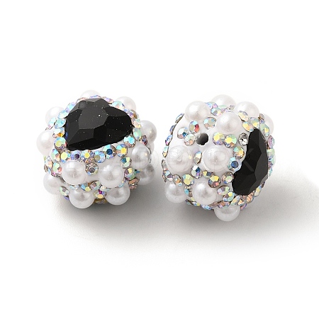 Polymer Clay Rhinestone Beads RGLA-D050-04E-1